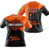 PREMIUM GIFT - CUSTOM NAME - HARLEY DAVIDSON - ORANGE - T-SHIRT