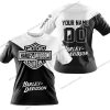 PREMIUM GIFT - CUSTOM NAME - HARLEY DAVIDSON - WHITE - T-SHIRT