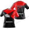 PREMIUM GIFT - CUSTOM NAME - HONDA - RED - T-SHIRT
