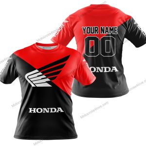 PREMIUM GIFT - CUSTOM NAME - HONDA - RED - T-SHIRT