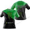 PREMIUM GIFT - CUSTOM NAME - MONSTER ENERGY - GREEN - T-SHIRT