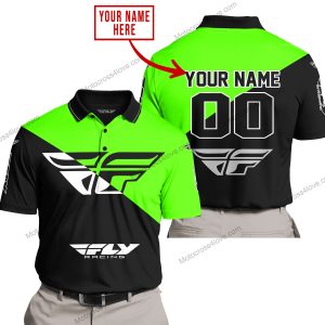 PREMIUM GIFT - CUSTOM NAME - FLY RACING - GREEN - POLO