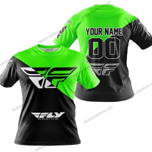 PREMIUM GIFT - CUSTOM NAME - FLY RACING - GREEN - T-SHIRT