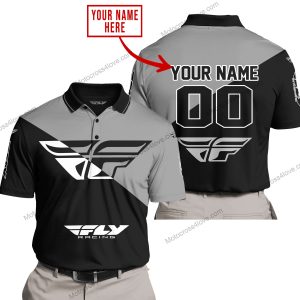 PREMIUM GIFT - CUSTOM NAME - FLY RACING - GREY - POLO