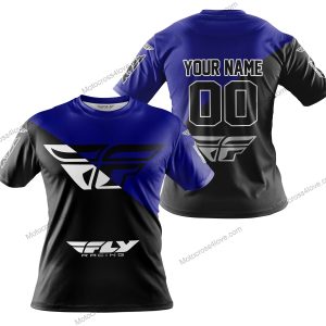 PREMIUM GIFT - CUSTOM NAME - FLY RACING - NAVY - T-SHIRT