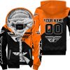 PREMIUM GIFT - CUSTOM NAME - FLY RACING - ORANGE - FLEECE ZIP HOODIE
