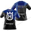 PREMIUM GIFT - CUSTOM NAME - HUSQVARNA - BLUE - T-SHIRT