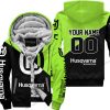 PREMIUM GIFT - CUSTOM NAME - HUSQVARNA - GREEN 1 - FLEECE ZIP HOODIE