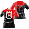 PREMIUM GIFT - CUSTOM NAME - HUSQVARNA - RED - T-SHIRT