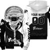 PREMIUM GIFT - CUSTOM NAME - THOR RACING - WHITE - FLEECE ZIP HOODIE