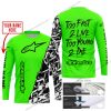TOO FAST TO LIVE TOO YOUNG TO DIE - LIMITED EDITION - CUSTOM NAME - ALPINESTARS - GREEN - JERSEY