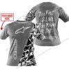 TOO FAST TO LIVE TOO YOUNG TO DIE - LIMITED EDITION - CUSTOM NAME - ALPINESTARS - GREY - T-SHIRT