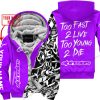 TOO FAST TO LIVE TOO YOUNG TO DIE - LIMITED EDITION - CUSTOM NAME - ALPINESTARS - PURPLE - FLEECE ZIP HOOODIE