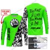 TOO FAST TO LIVE TOO YOUNG TO DIE - LIMITED EDITION - CUSTOM NAME - CAN AM - GREEN - JERSEY