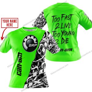 TOO FAST TO LIVE TOO YOUNG TO DIE - LIMITED EDITION - CUSTOM NAME - CAN AM - GREEN - T-SHIRT