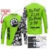 TOO FAST TO LIVE TOO YOUNG TO DIE - LIMITED EDITION - CUSTOM NAME - CAN AM - GREEN 1 - JERSEY