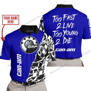 TOO FAST TO LIVE TOO YOUNG TO DIE - LIMITED EDITION - CUSTOM NAME - CAN AM - NAVY - POLO SHIRT