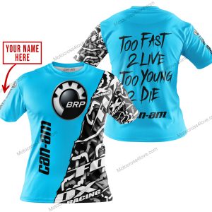 TOO FAST TO LIVE TOO YOUNG TO DIE - LIMITED EDITION - CUSTOM NAME - CAN AM - SKY BLUE - T-SHIRT