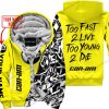 TOO FAST TO LIVE TOO YOUNG TO DIE - LIMITED EDITION - CUSTOM NAME - CAN AM - YELLOW - FLEECE ZIP HOOODIE