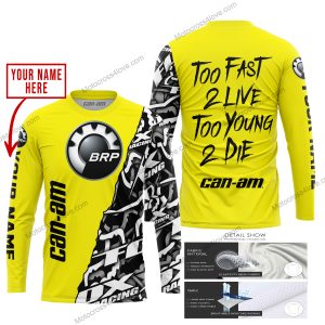 TOO FAST TO LIVE TOO YOUNG TO DIE - LIMITED EDITION - CUSTOM NAME - CAN AM - YELLOW - JERSEY
