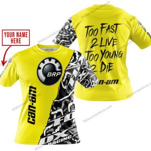 TOO FAST TO LIVE TOO YOUNG TO DIE - LIMITED EDITION - CUSTOM NAME - CAN AM - YELLOW - T-SHIRT