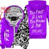 TOO FAST TO LIVE TOO YOUNG TO DIE - LIMITED EDITION - CUSTOM NAME - FOX RACING - PURPLE - FLEECE ZIP HOOODIE
