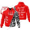 TOO FAST TO LIVE TOO YOUNG TO DIE - LIMITED EDITION - CUSTOM NAME - FOX RACING - RED