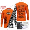 TOO FAST TO LIVE TOO YOUNG TO DIE - LIMITED EDITION - CUSTOM NAME - HARLEY-DAVIDSON - ORANGE - JERSEY