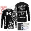TOO FAST TO LIVE TOO YOUNG TO DIE - LIMITED EDITION - CUSTOM NAME - KAWASAKI - BLACK - JERSEY