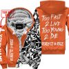 TOO FAST TO LIVE TOO YOUNG TO DIE - LIMITED EDITION - CUSTOM NAME - KTM - ORANGE - FLEECE ZIP HOOODIE