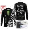 TOO FAST TO LIVE TOO YOUNG TO DIE - LIMITED EDITION - CUSTOM NAME - MONSTER - BLACK - JERSEY
