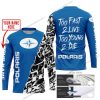 TOO FAST TO LIVE TOO YOUNG TO DIE - LIMITED EDITION - CUSTOM NAME - POLARIS - BLUE - JERSEY