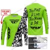 TOO FAST TO LIVE TOO YOUNG TO DIE - LIMITED EDITION - CUSTOM NAME - FLY RACING - GREEN 1 - JERSEY