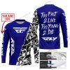 TOO FAST TO LIVE TOO YOUNG TO DIE - LIMITED EDITION - CUSTOM NAME - FLY RACING - NAVY - JERSEY