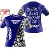 TOO FAST TO LIVE TOO YOUNG TO DIE - LIMITED EDITION - CUSTOM NAME - FLY RACING - NAVY - T-SHIRT