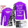 TOO FAST TO LIVE TOO YOUNG TO DIE - LIMITED EDITION - CUSTOM NAME - FLY RACING - PURPLE - JERSEY
