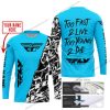 TOO FAST TO LIVE TOO YOUNG TO DIE - LIMITED EDITION - CUSTOM NAME - FLY RACING - SKY BLUE - JERSEY