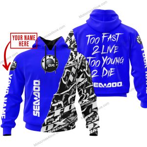 TOO FAST TO LIVE TOO YOUNG TO DIE - LIMITED EDITION - CUSTOM NAME - SEA DOO - BLUE