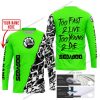 TOO FAST TO LIVE TOO YOUNG TO DIE - LIMITED EDITION - CUSTOM NAME - SEA DOO - GREEN - JERSEY