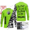 TOO FAST TO LIVE TOO YOUNG TO DIE - LIMITED EDITION - CUSTOM NAME - SEA DOO - GREEN 1 - JERSEY