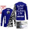 TOO FAST TO LIVE TOO YOUNG TO DIE - LIMITED EDITION - CUSTOM NAME - SEA DOO - NAVY - JERSEY