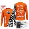 TOO FAST TO LIVE TOO YOUNG TO DIE - LIMITED EDITION - CUSTOM NAME - SEA DOO - ORANGE - JERSEY
