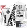 TOO FAST TO LIVE TOO YOUNG TO DIE - LIMITED EDITION - CUSTOM NAME - SEA DOO - WHITE - JERSEY