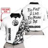 TOO FAST TO LIVE TOO YOUNG TO DIE - LIMITED EDITION - CUSTOM NAME - SEA DOO - WHITE - POLO SHIRT