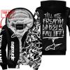 TILL THE FUCKIN FREAKIN TRAINING WHEEL FALL OFF - LIMITED EDITION - CUSTOM NAME - ALPINESTARS - BLACK - FLEECE ZIP HOODIE