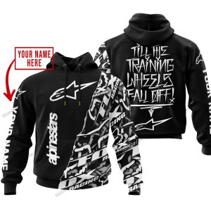 TILL THE FUCKIN FREAKIN TRAINING WHEEL FALL OFF - LIMITED EDITION - CUSTOM NAME - ALPINESTARS - BLACK