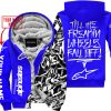 TILL THE FUCKIN FREAKIN TRAINING WHEEL FALL OFF - LIMITED EDITION - CUSTOM NAME - ALPINESTARS - BLUE - FLEECE ZIP HOOODIE