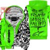 TILL THE FUCKIN FREAKIN TRAINING WHEEL FALL OFF - LIMITED EDITION - CUSTOM NAME - ALPINESTARS - GREEN - FLEECE ZIP HOOODIE