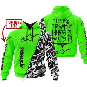 TILL THE FUCKIN FREAKIN TRAINING WHEEL FALL OFF - LIMITED EDITION - CUSTOM NAME - ALPINESTARS - GREEN
