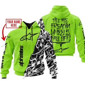TILL THE FUCKIN FREAKIN TRAINING WHEEL FALL OFF - LIMITED EDITION - CUSTOM NAME - ALPINESTARS - GREEN 1